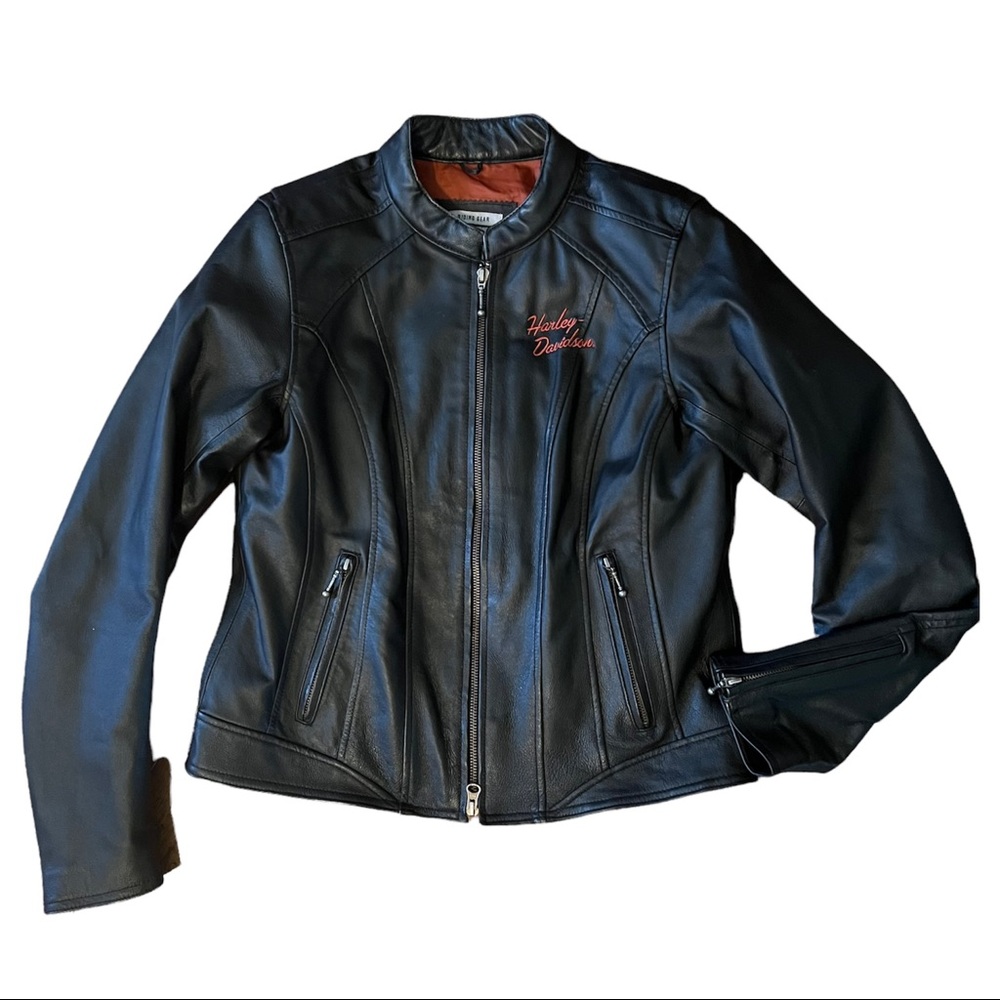 Harley Davidson Women’s Classic Wing Black Leather Riding Jacket